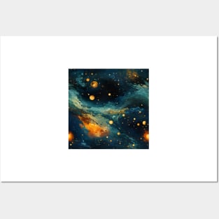 Van Gogh Starry Night Outer Space Pattern 5 Posters and Art